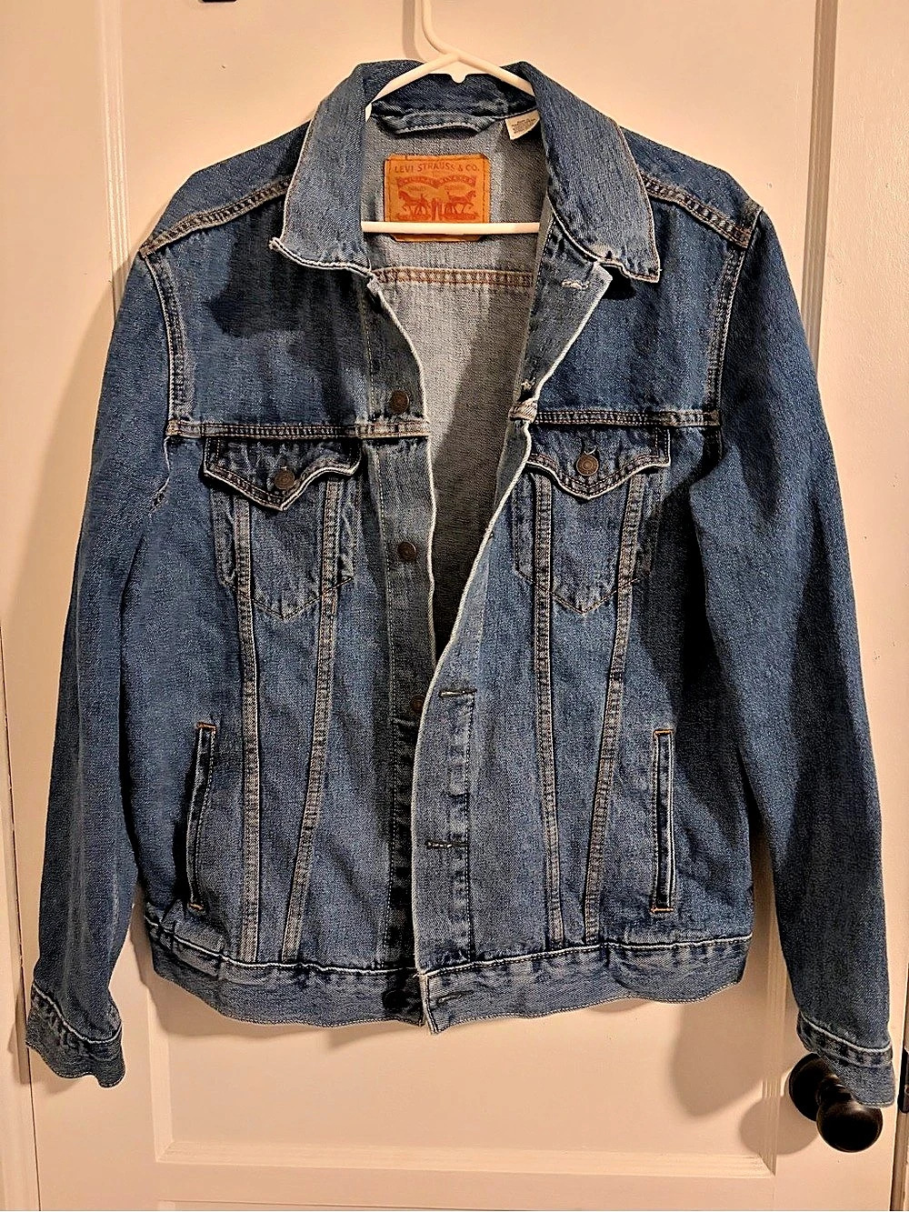 Levi's Trucker Jacket Style 72334 Denim Trucker Jacket Blue Size Large